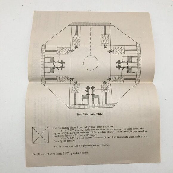 Vintage Fabric Expression Friends Of The Forest Tree Skirt Sewing Pattern Uncut - Picture 3 of 3